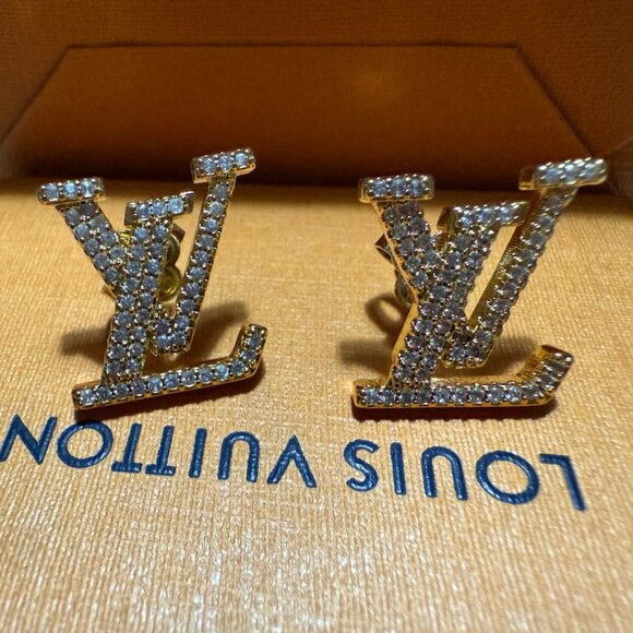 LV Iconic Earrings-Preowned in PRISTINE CONDITION! - Picture 1 of 5